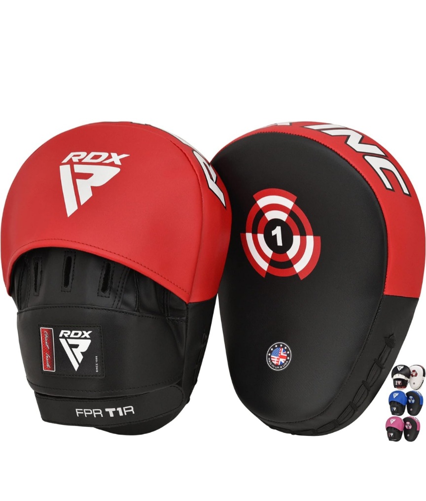 Manoplas de Boxeo Muay Thai MMA Entrenamiento Paos, Cuero Curvadas Boxing Pads, Gancho Y Jab Patada Almohadilla para Kick Boxing Sparring Artes Marciales Taekwondo Judo Karate