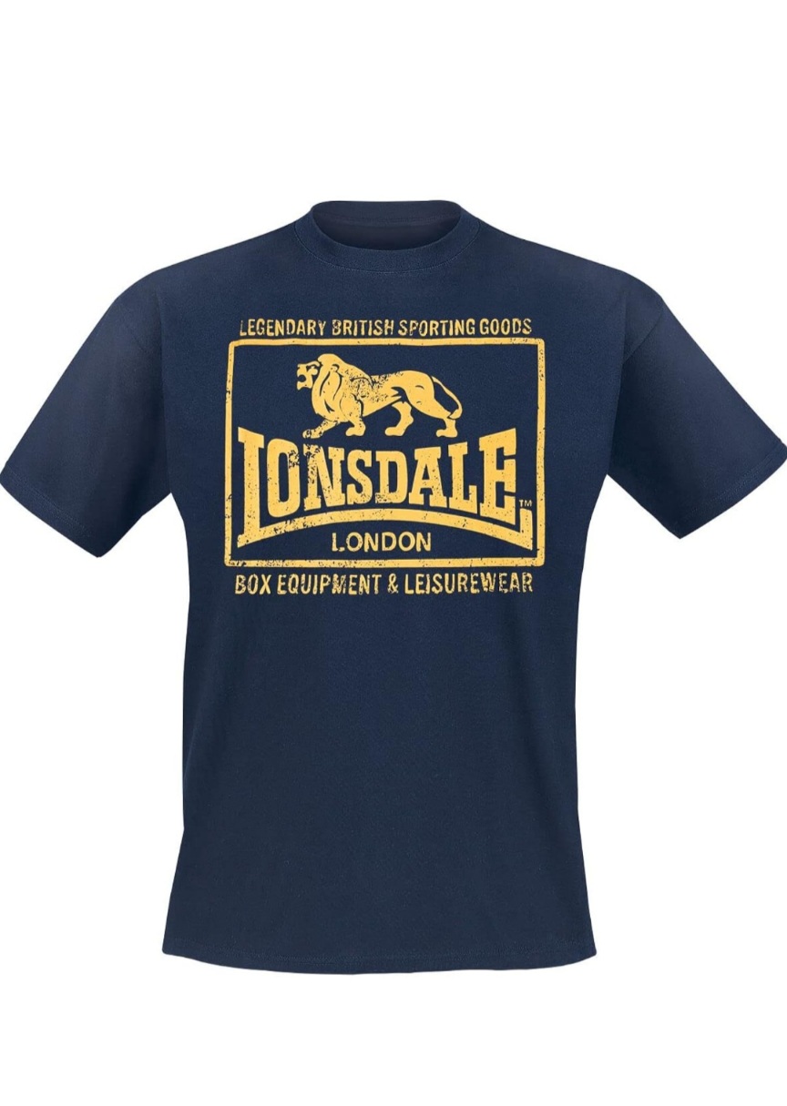 Camiseta Azul Oscuro M, 100% algodón, Lonsdale London Hounslow Hombre