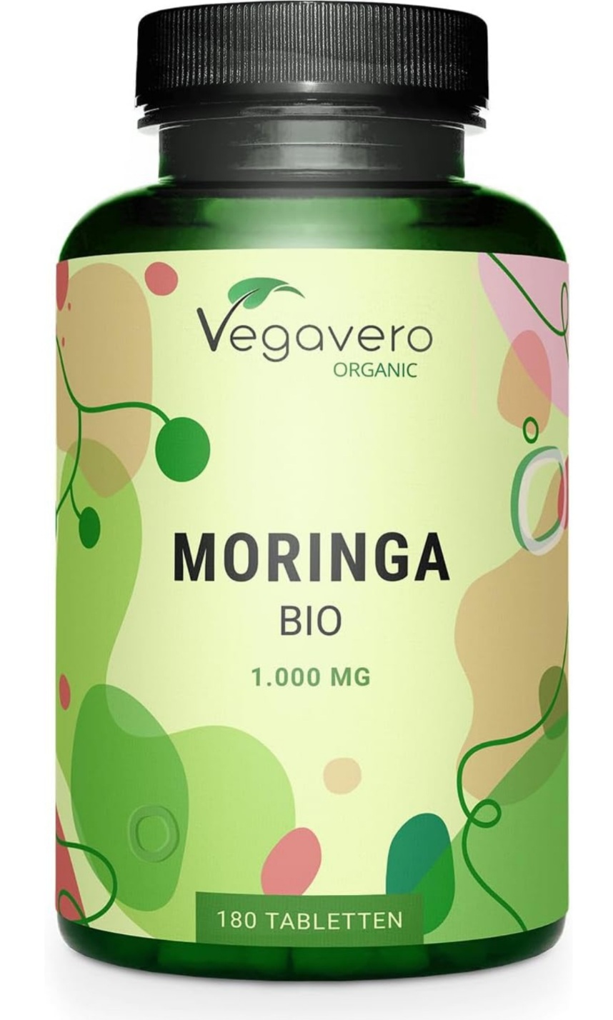 Moringa Oleifera PURA | Dosis Alta: 2000 mg | 180 Comprimidos | SUPERFOOD: Proteínas, Vitaminas, Minerales y Omega 3 | Antioxidante | Vegana | Superalimentos