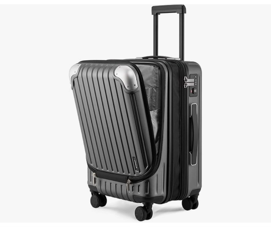 Maleta Cabina Ampliable ABS+PC Equipaje de
Mano Trolley Rígido Ligero Maletas de Viaje con 4
Ruedas Dobles Giratorias 360° y Candado TSA,
55x37x25CM, 42L