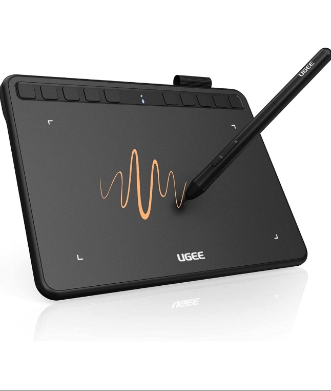 Tableta Gráfica UGEE S640,Tableta Digitalizada Portátil Ultradelgada, con Función de Inclinación, Teclas Personalizadas, Lápiz sin Pilas para Windows Mac Linux